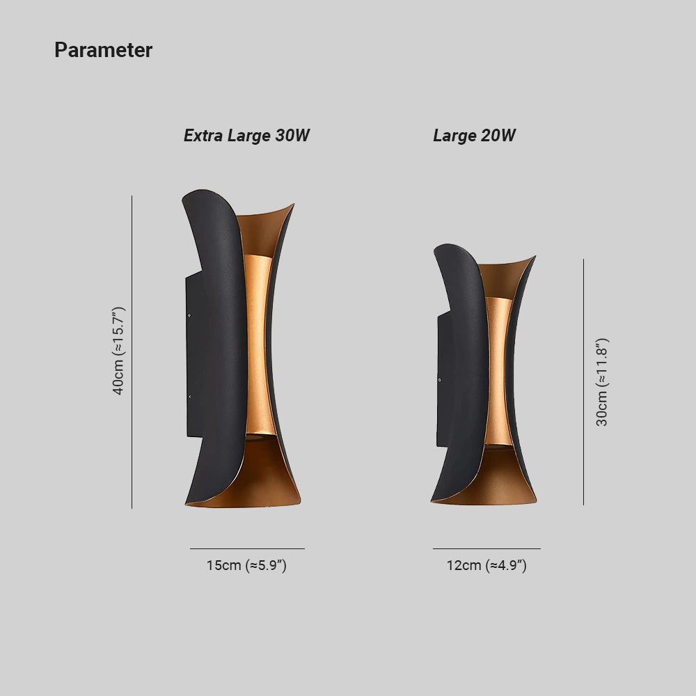 Curved Up and Down LED Outdoor Wall Light - Arrielight