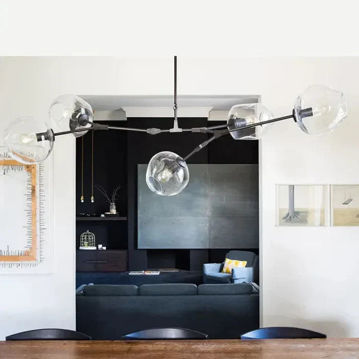 8-Arm Molecular Chandelier – Designer LED Ceiling Light
