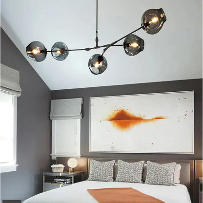 8-Arm Molecular Chandelier – Designer LED Ceiling Light