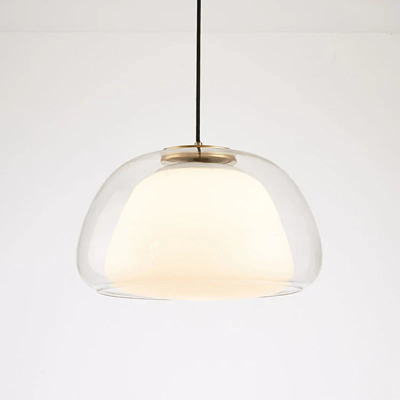 Modern LED Pendant Light with Double Glass Shade
