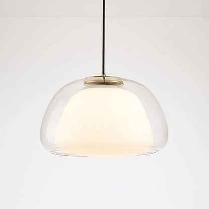Modern LED Pendant Light with Double Glass Shade