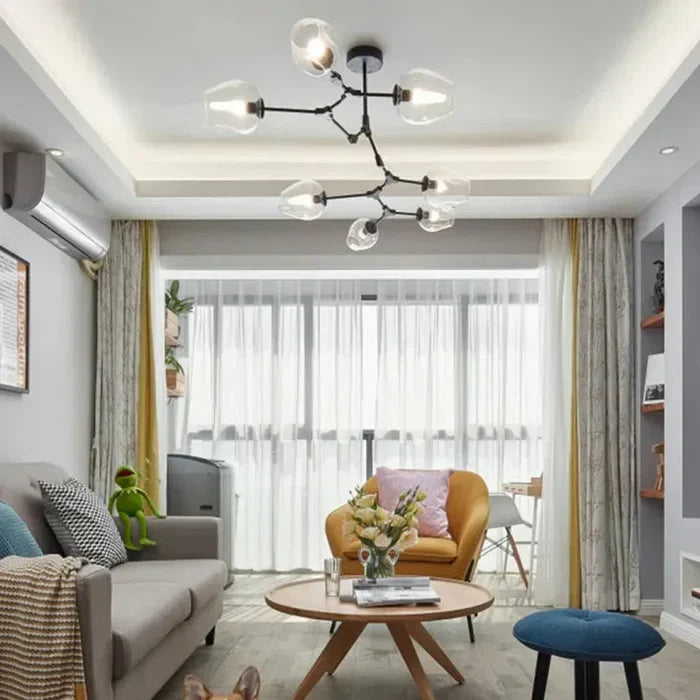 8-Arm Molecular Chandelier – Designer LED Ceiling Light