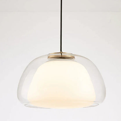 Modern LED Pendant Light with Double Glass Shade