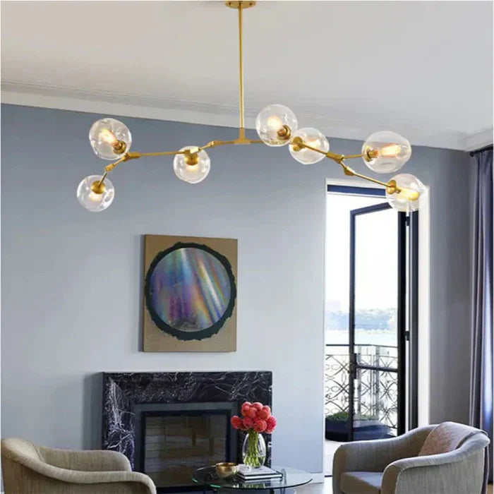 8-Arm Molecular Chandelier – Designer LED Ceiling Light