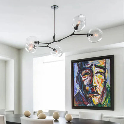 8-Arm Molecular Chandelier – Designer LED Ceiling Light