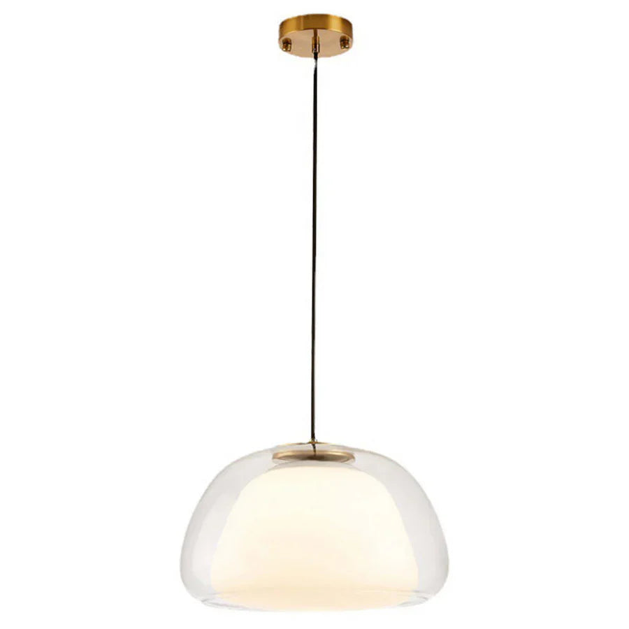 Modern LED Pendant Light with Double Glass Shade