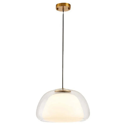 Modern LED Pendant Light with Double Glass Shade