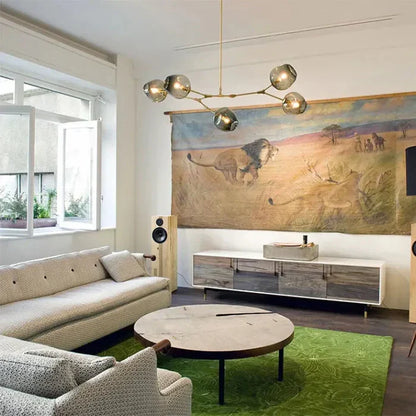 8-Arm Molecular Chandelier – Designer LED Ceiling Light