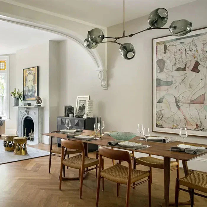 8-Arm Molecular Chandelier – Designer LED Ceiling Light