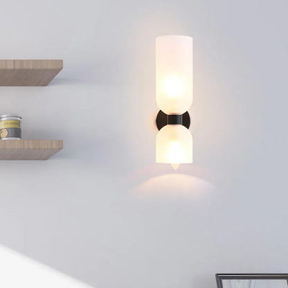 Cylindrical Glass Up and Down Wall Light, 2 Light - Arrielight
