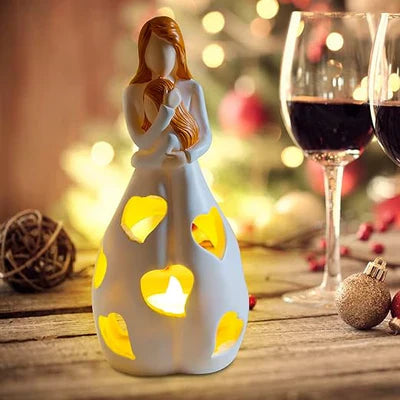 Mother and Child LED Decorative Lamp – Mood Light with Heart Cut-Outs