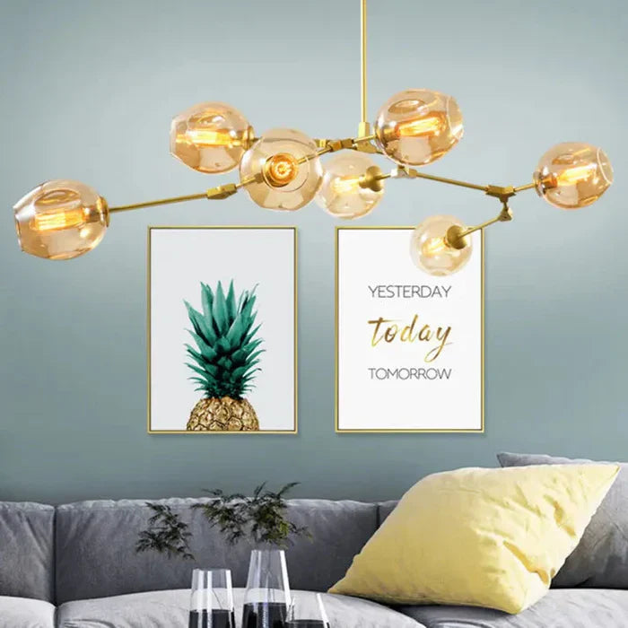 8-Arm Molecular Chandelier – Designer LED Ceiling Light