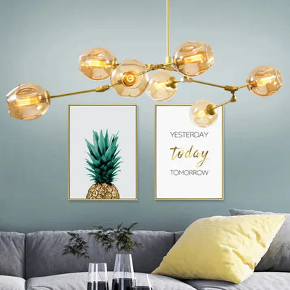 8-Arm Molecular Chandelier – Designer LED Ceiling Light