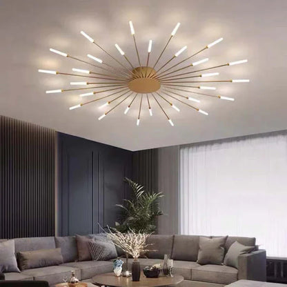 Modern LED Ceiling Chandelier – Minimalist Sunburst-Inspired Design