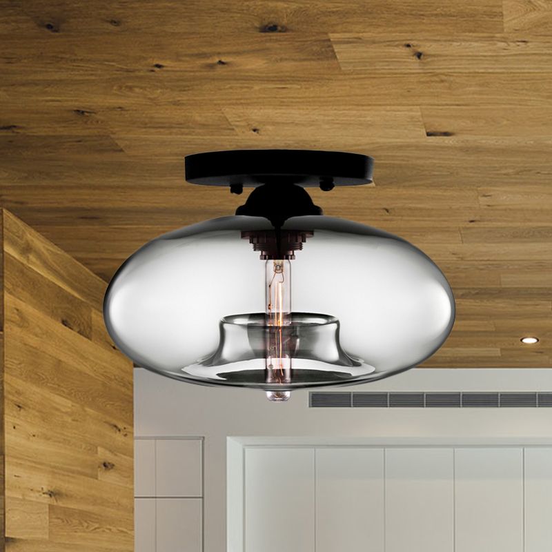 Tinted Glass Globe Semi-Flush Ceiling Light - Arrielight