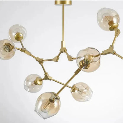 8-Arm Molecular Chandelier – Designer LED Ceiling Light