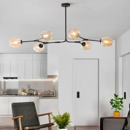 8-Arm Molecular Chandelier – Designer LED Ceiling Light
