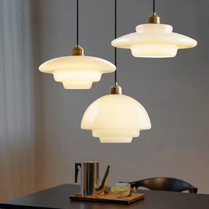 Pendant Ceiling Lamp with Opal White Glass