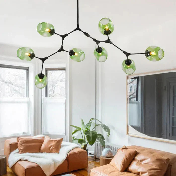8-Arm Molecular Chandelier – Designer LED Ceiling Light