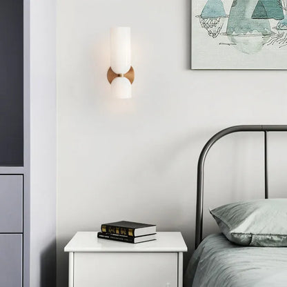 Cylindrical Glass Up and Down Wall Light, 2 Light - Arrielight