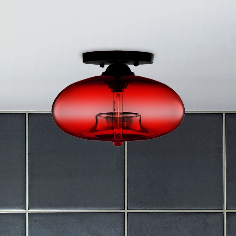 Tinted Glass Globe Semi-Flush Ceiling Light - Arrielight