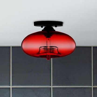 Tinted Glass Globe Semi-Flush Ceiling Light - Arrielight