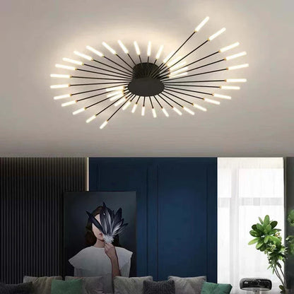 Modern LED Ceiling Chandelier – Minimalist Sunburst-Inspired Design