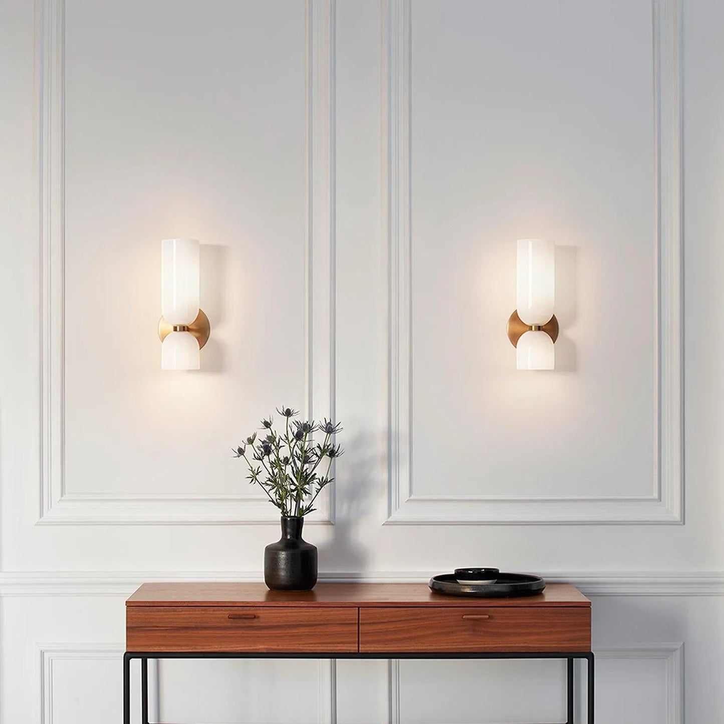Cylindrical Glass Up and Down Wall Light, 2 Light - Arrielight