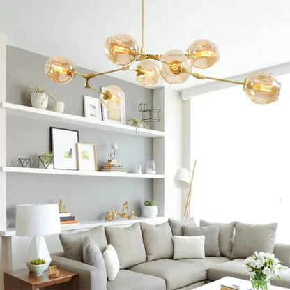 8-Arm Molecular Chandelier – Designer LED Ceiling Light