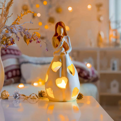 Mother and Child LED Decorative Lamp – Mood Light with Heart Cut-Outs