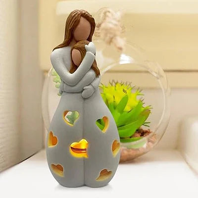 Mother and Child LED Decorative Lamp – Mood Light with Heart Cut-Outs