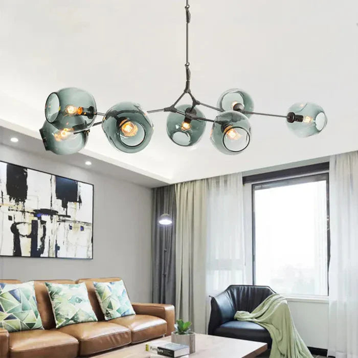 8-Arm Molecular Chandelier – Designer LED Ceiling Light