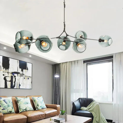 8-Arm Molecular Chandelier – Designer LED Ceiling Light