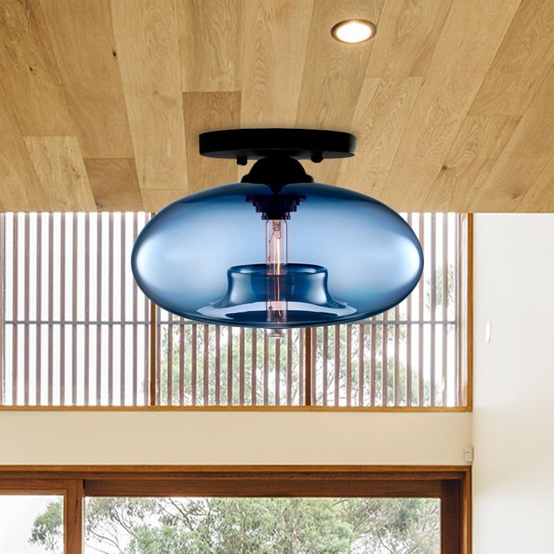 Tinted Glass Globe Semi-Flush Ceiling Light - Arrielight
