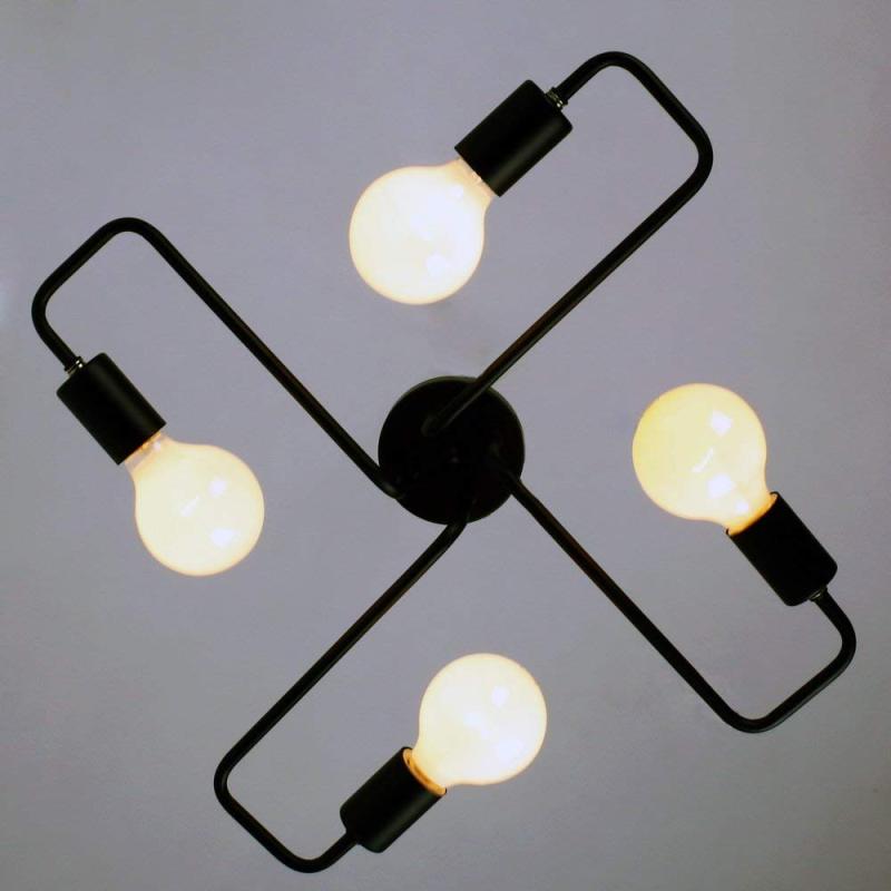 Industrial Metal Sputnik Flush Ceiling Light - Arrielight