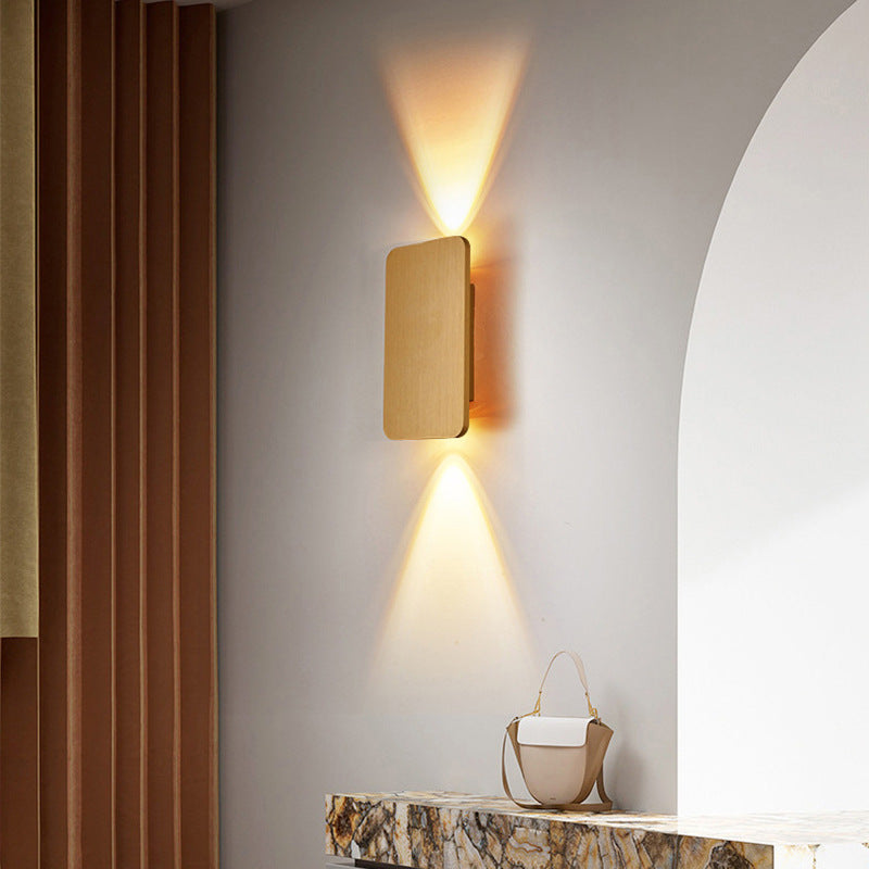Brushed Metal Rectangular Up and Down LED Wall Light - Arrielight