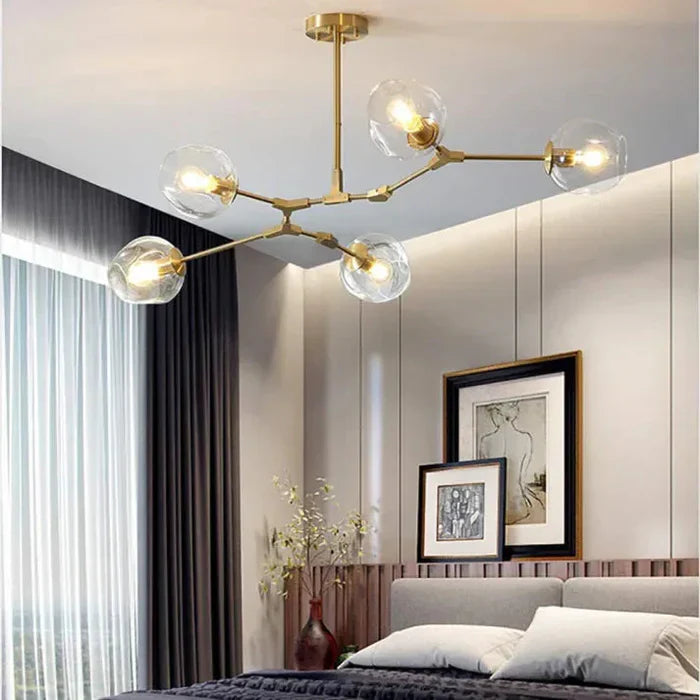 8-Arm Molecular Chandelier – Designer LED Ceiling Light