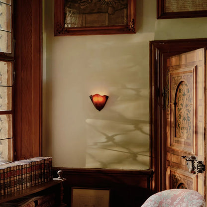 Decorative Retro Wall Light with Stained Glass Shade