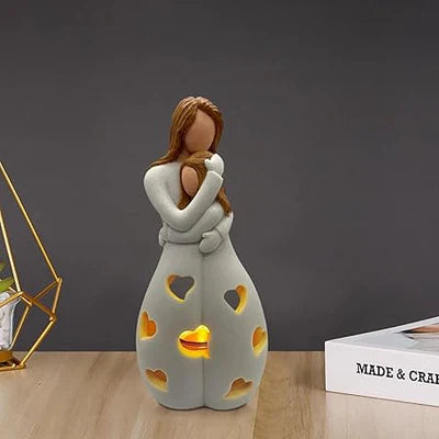 Mother and Child LED Decorative Lamp – Mood Light with Heart Cut-Outs