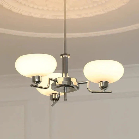 Modern Chandelier with Opal Glass Shades – Elegant Ceiling Light