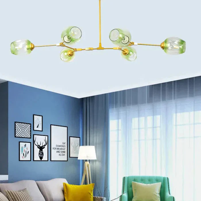 8-Arm Molecular Chandelier – Designer LED Ceiling Light