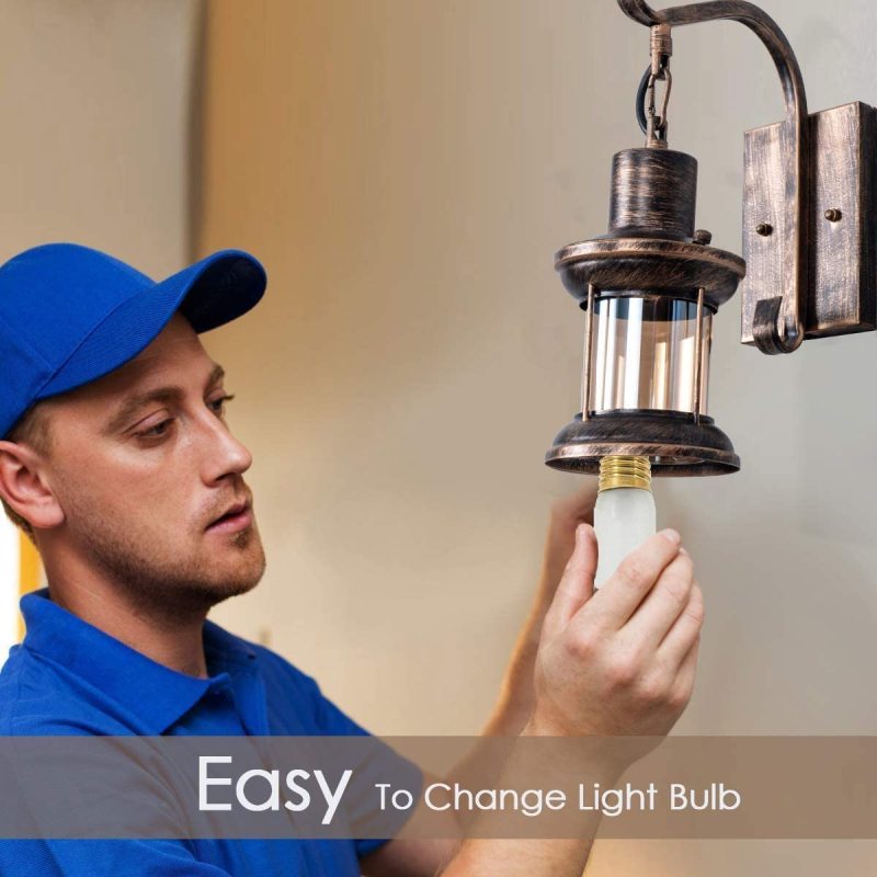 Hanging Lantern Wall Light with Glass Shade - Arrielight