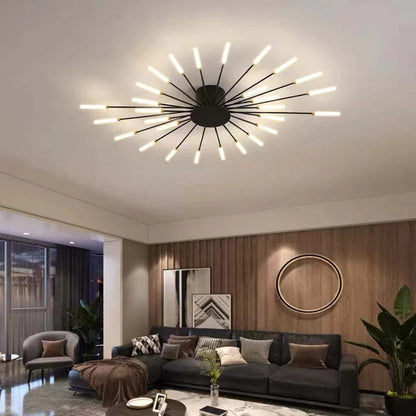Modern LED Ceiling Chandelier – Minimalist Sunburst-Inspired Design