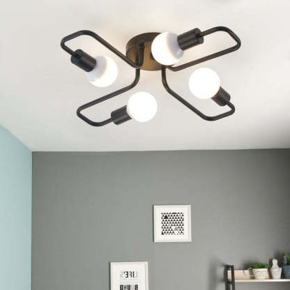 Industrial Metal Sputnik Flush Ceiling Light - Arrielight