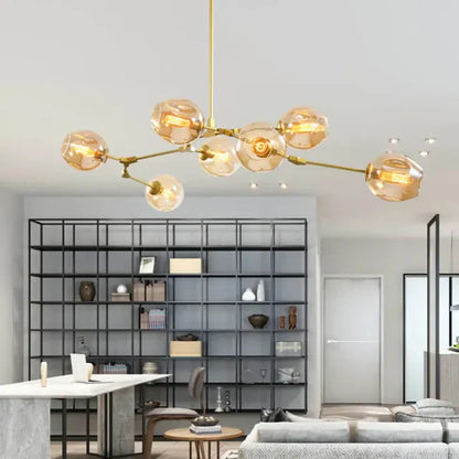 8-Arm Molecular Chandelier – Designer LED Ceiling Light