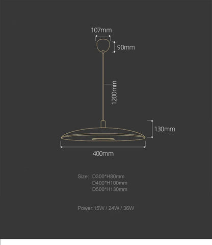 Slim LED Pendant Light – Modern Disc-Shaped Ceiling Lamp