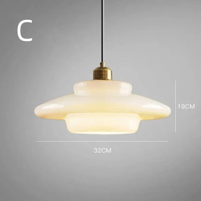 Pendant Ceiling Lamp with Opal White Glass