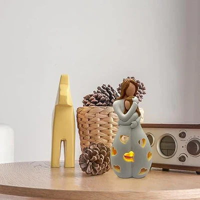 Mother and Child LED Decorative Lamp – Mood Light with Heart Cut-Outs