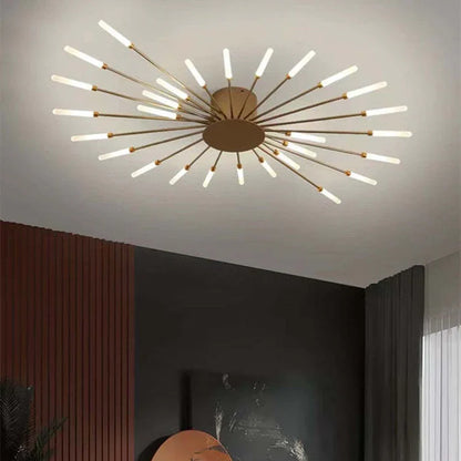 Modern LED Ceiling Chandelier – Minimalist Sunburst-Inspired Design