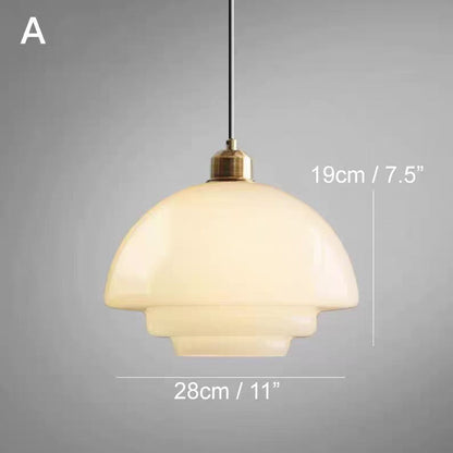 Pendant Ceiling Lamp with Opal White Glass